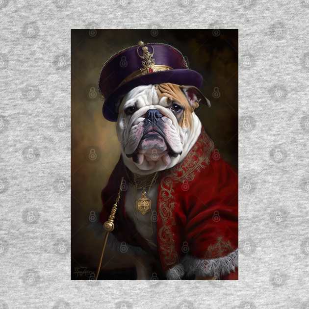 English Bulldog Beefeater Classic Dog Portrait by YeCurisoityShoppe